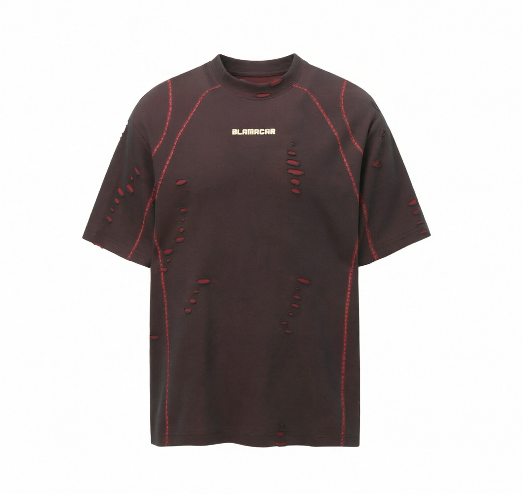 DONOTLOGO Urban Decay Collection | Unisex Relaxed Fit Tee | Bold Ripped Motif & Contrast Seam Detail with Soft Cotton Fabric