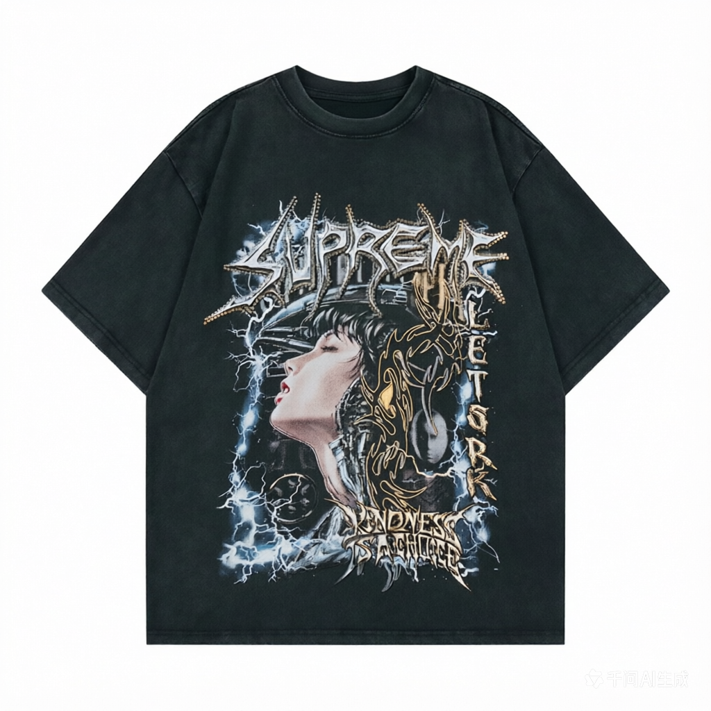 DONOTLOGO "Mechanical Soul" Distressed Graphic Tee - Cyberpunk Metal Typography Print Oversized Streetwear T-Shirt