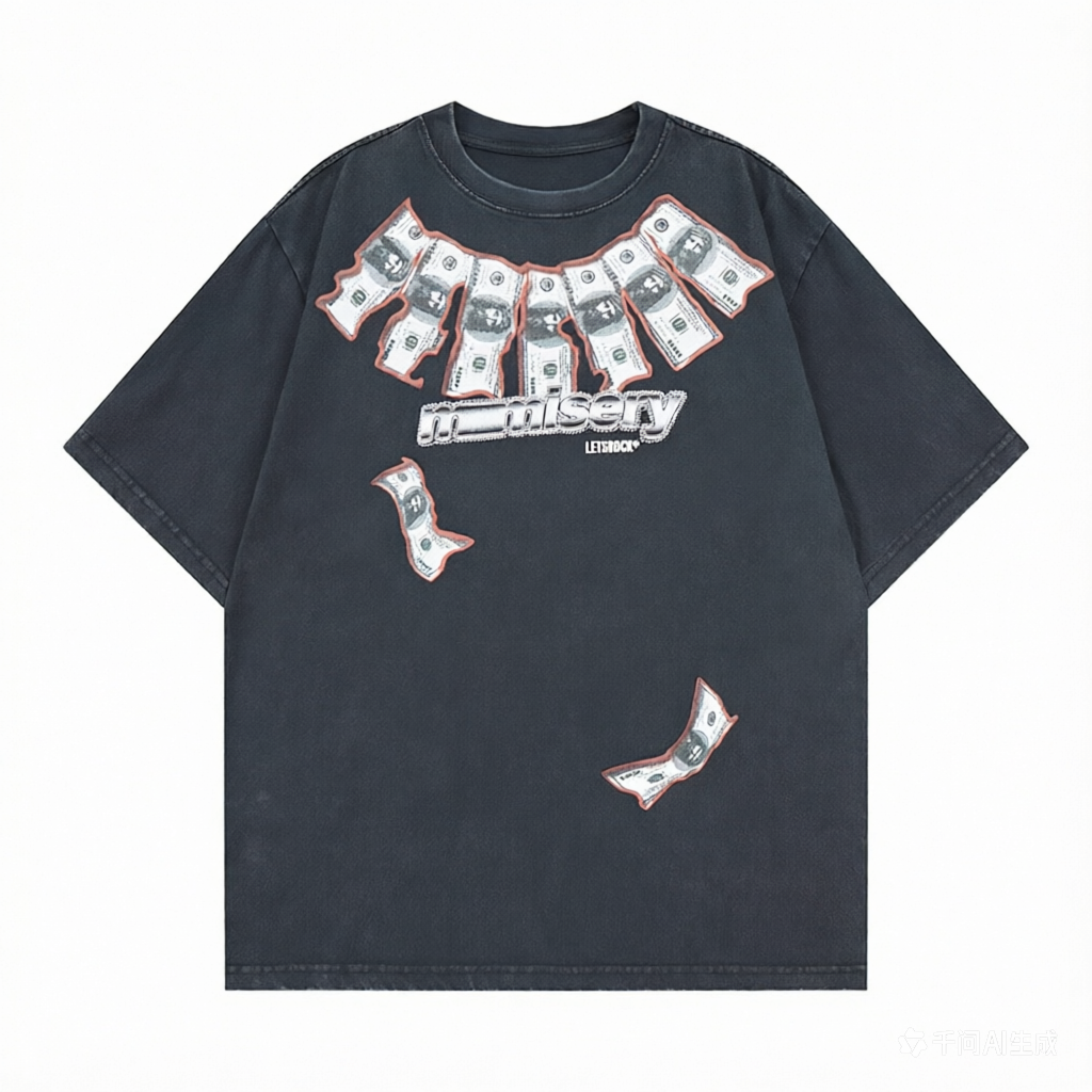 DONOTLOGO Deconstructed "MONEY" Graphic Tee - Unisex Vintage Washed Graphic T-Shirt - Edgy Streetwear Aesthetic Oversized Top