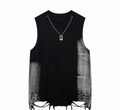 DONOTLOGO Heavy Gradient Washed Sleeveless Tank | Unisex Y2K Oversized Distressed Vest | Vintage High Street Raw Edge Top