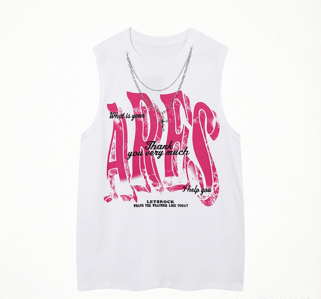 DONOTLOGO Bold Pink Graphic Sleeveless Tee | Unisex Y2K Oversized Streetwear Tank | Retro Hip Hop Style Summer Top