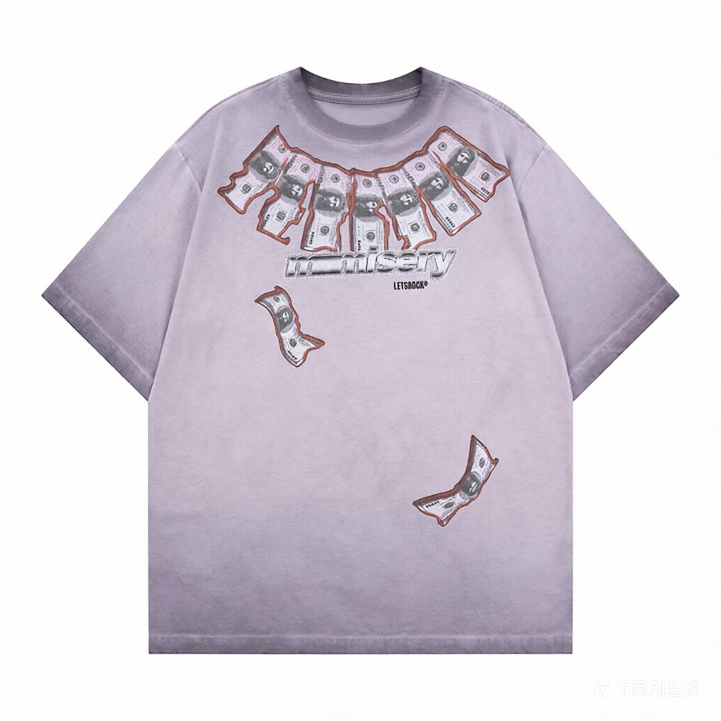 DONOTLOGO Deconstructed "MONEY" Graphic Tee - Unisex Vintage Washed Graphic T-Shirt - Edgy Streetwear Aesthetic Oversized Top