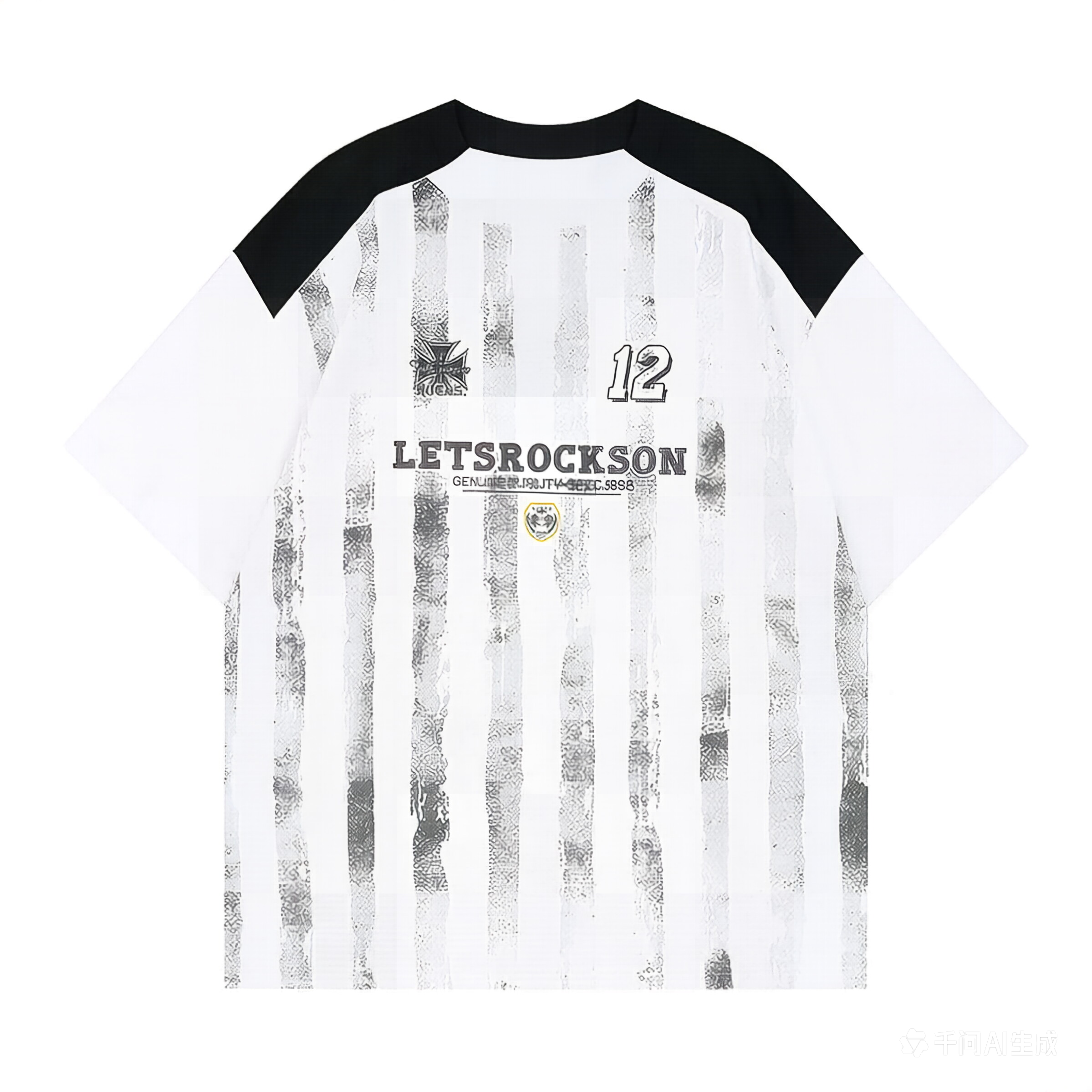 DONOTLOGO Unisex Vintage Wash Striped Jersey T-Shirt - LETSROCKSON 12 Print, Retro Sport Streetwear