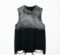 DONOTLOGO Heavy Gradient Washed Sleeveless Tank | Unisex Y2K Oversized Distressed Vest | Vintage High Street Raw Edge Top