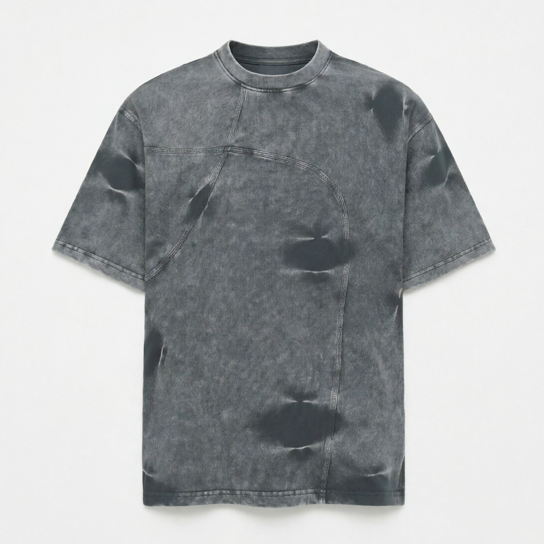 DONOTLOGO Urban Workwear Collection | Unisex Relaxed Fit Tee | Bold Panel Construction & Vintage Wash Motif with Soft Heavyweight Cotton