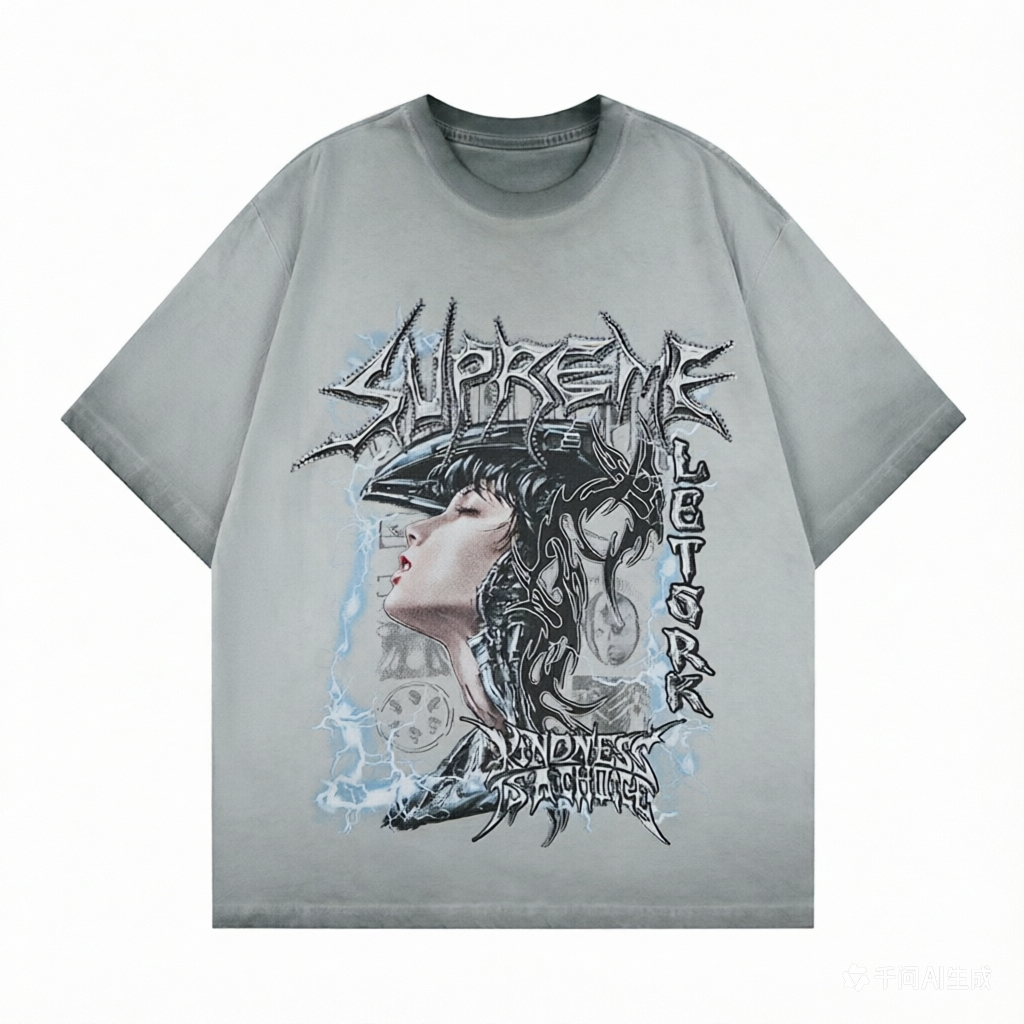 DONOTLOGO "Mechanical Soul" Distressed Graphic Tee - Cyberpunk Metal Typography Print Oversized Streetwear T-Shirt