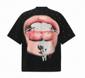 DONOTLOGO Urban Streetwear Collection | Unisex Relaxed Silhouette Tee | Bold Lips Motif & Soft Waffle Knit Fabric