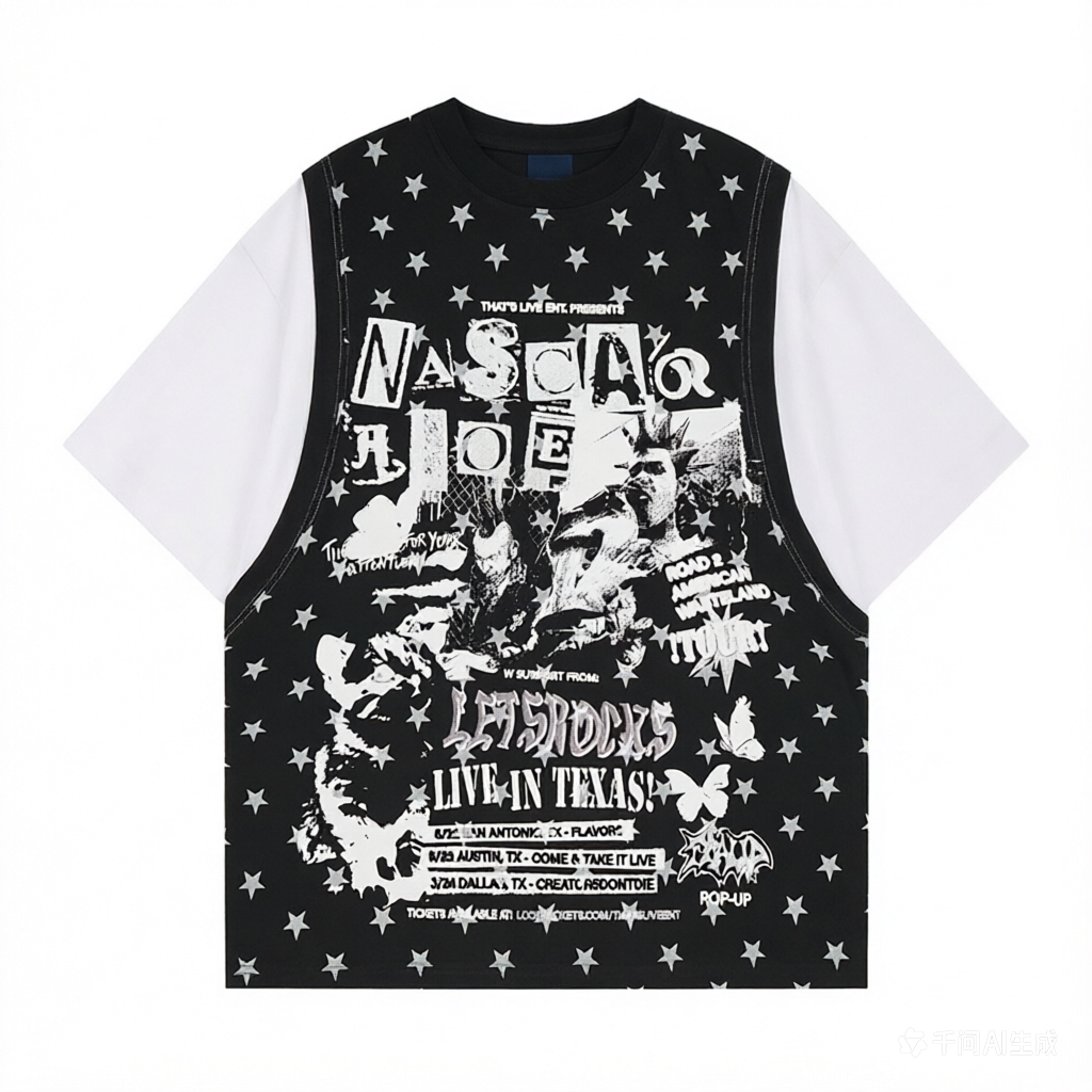 DONOTLOGO Live in Texas" Distressed Graphic Tee | Unisex Vintage Wash Star Pattern Shirt | NASCAR Joe Tour Merch Style