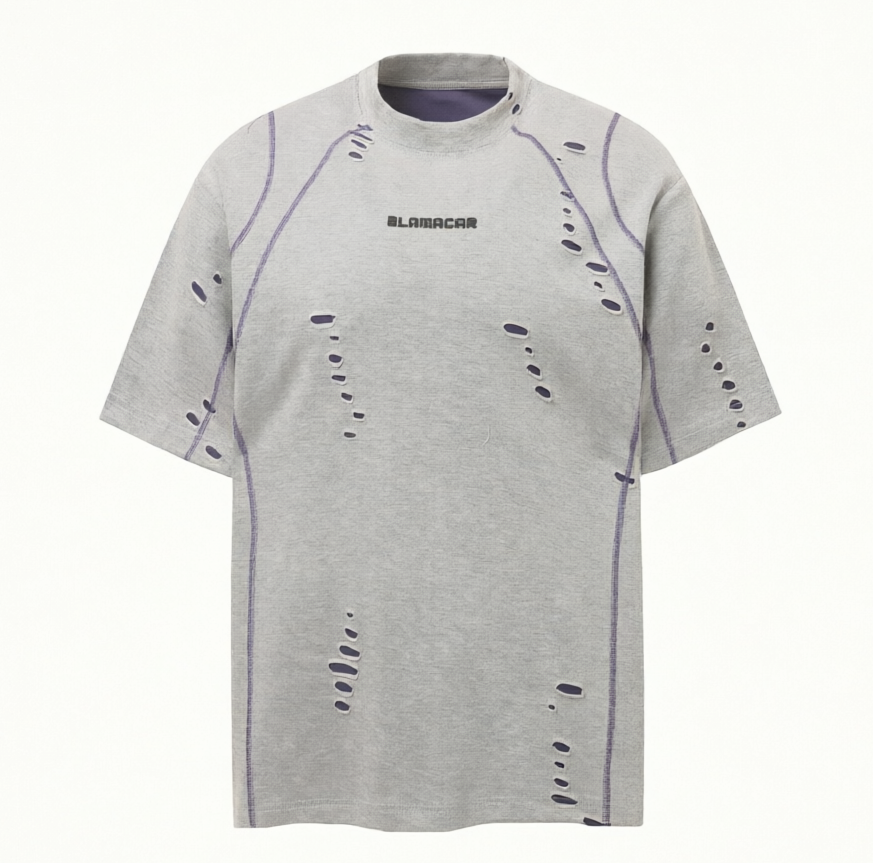DONOTLOGO Urban Decay Collection | Unisex Relaxed Fit Tee | Bold Ripped Motif & Contrast Seam Detail with Soft Cotton Fabric