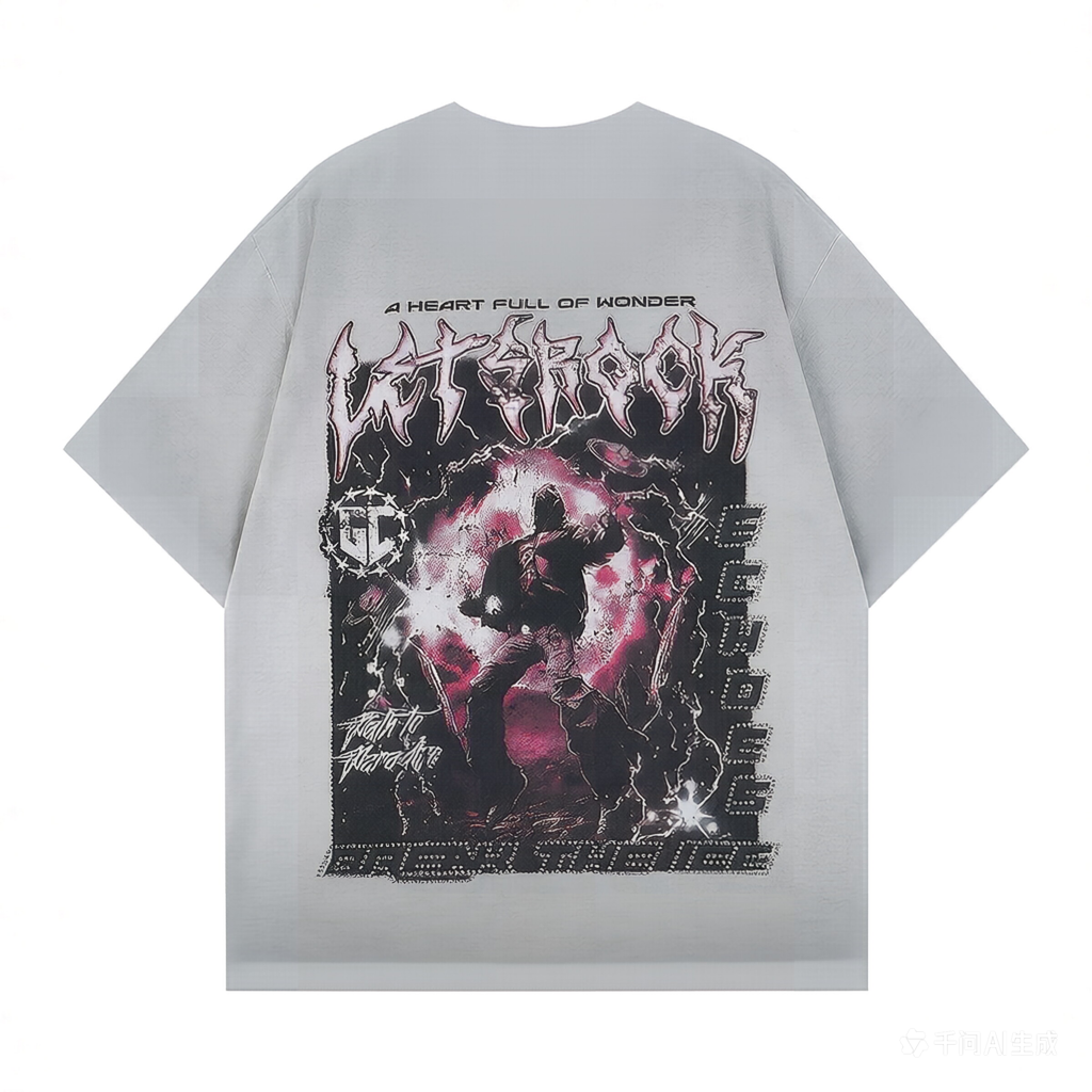 DONOTLOGO Grunge Rock Aesthetic Tee: Vintage Washed Oversized T-Shirt with Distressed Print