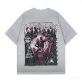 DONOTLOGO Grunge Rock Aesthetic Tee: Vintage Washed Oversized T-Shirt with Distressed Print