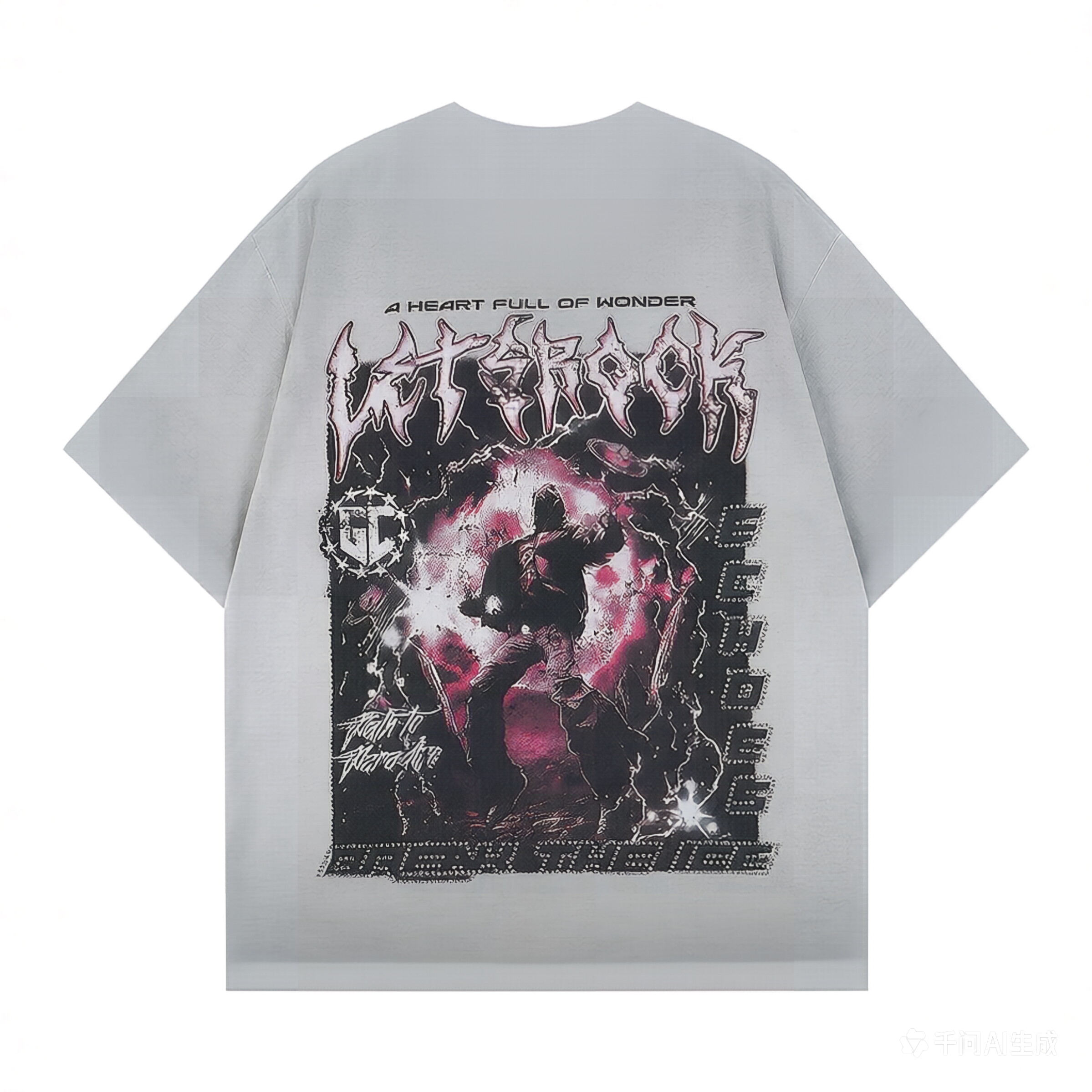 DONOTLOGO Grunge Rock Aesthetic Tee: Vintage Washed Oversized T-Shirt with Distressed Print